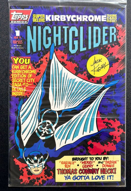 Night Glider #1 (1993) Jack Kirby w/ Kirbychrome Card + Polybagged VF/NM!