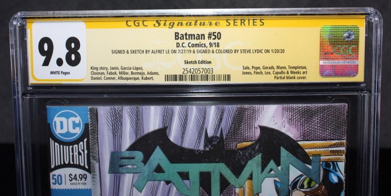 Batman #50 CGC (9.8) Signed & Sketched by Alfret Le & Steve Lydic - 2018