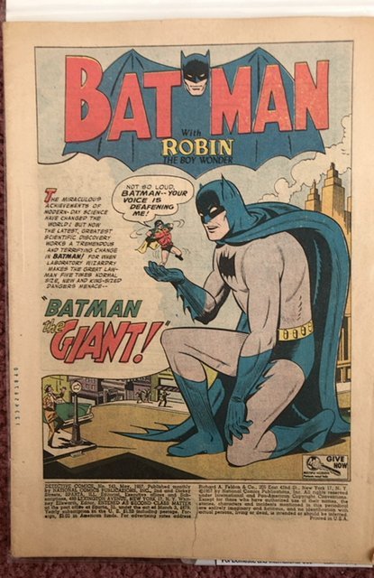 Detective comics 243, Coverless  1 inch tear light tanning