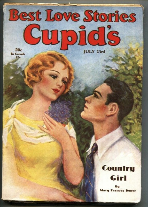 Cupid's Best Love Stories July 23, 1930-RARE romance Pulp-High Grade