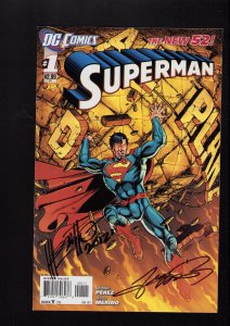 Superman #1 - SIGNED BY GEORGE PEREZ & JESUS MERINO! (9.0) 2011