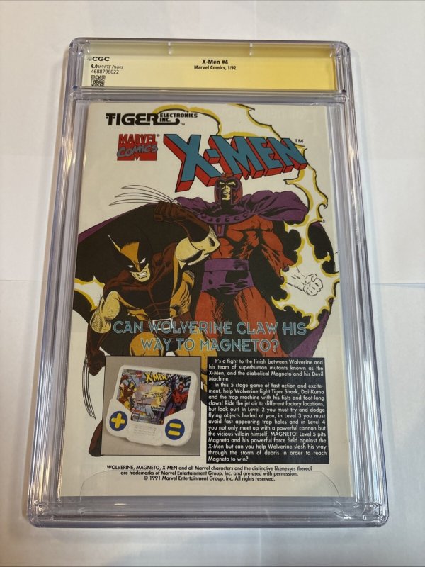X-Men (1992) # 4 (CGC 9.0) Signed By Jim Lee * Chris Claremont * Scott Williams