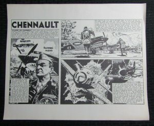 1975 CHENNAULT by Wally Wood 17x14 Black & White Print FN- 5.5