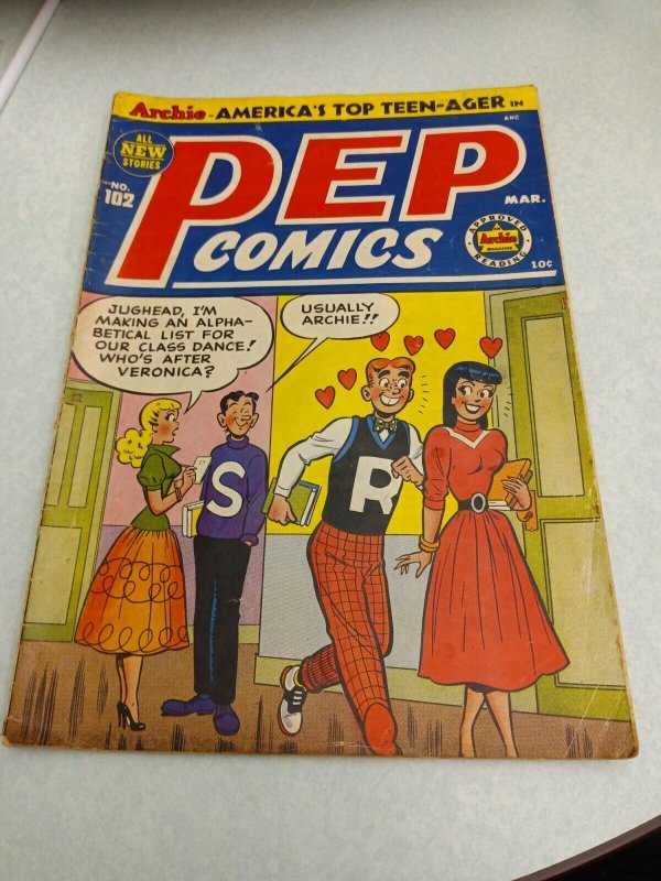 Pep Comics #102 Archie mlj 1954 Golden age good girl art Katy Keene stories 