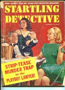 STARTLING DETECTIVE-NOV 1964-SPICY-MURDER-RAPE-STRANGULATION-STRIP-TEASE VG