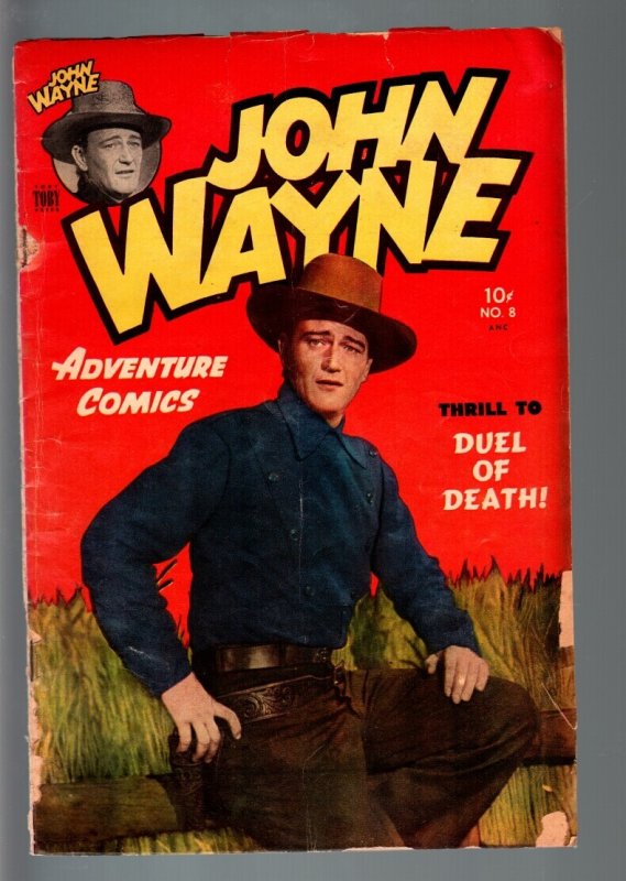 JOHN WAYNE ADVENTURE COMICS #8-FRANK FRAZETTA-AL WILLIAMSON-PHOTO COVER-195 G/VG