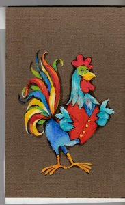 BROTHER HAPPY BIRTHDAY Colorful Painted Rooster 5x8 Greeting Card Art #nn