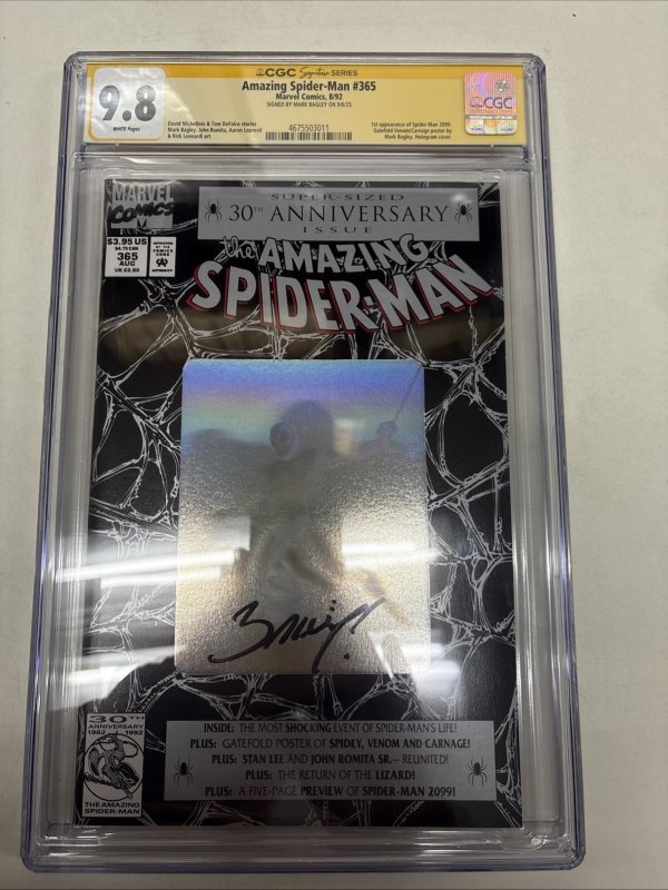 Amazing Spider-Man (1992) # 365 (CGC 9.8) Signed  Mark Bagley  * 1st App