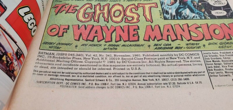 BATMAN #341 (1940 Series) 1981 (DC) Newstand Variant NM