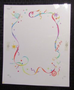 HAPPY BIRTHDAY Streamers with Stars & Dots 11x13 Greeting Card Art #96039