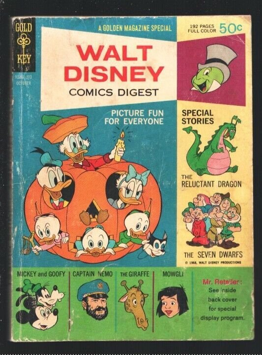 Walt Disney Comics Digest #4 1968-Carl Barks art-Donald Duck-Seven Dwarfs-Rel...