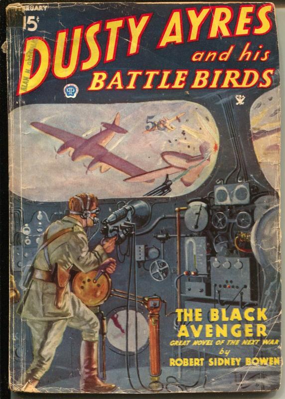 Dusty Ayres and His Battle Birds 2/1935-fantasy air war pulp hero-VG