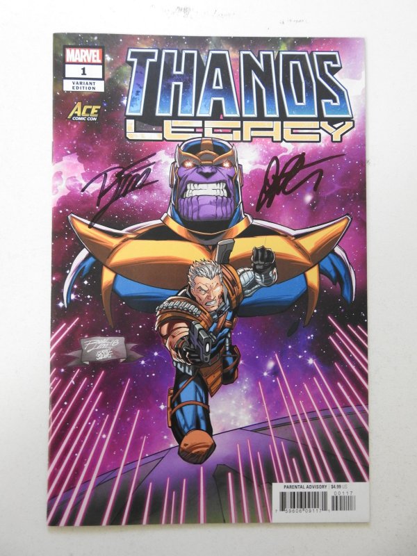 Thanos Legacy Ace Comic Con Cover (2018) NM- Condition! 2 Signatures W/ no cert
