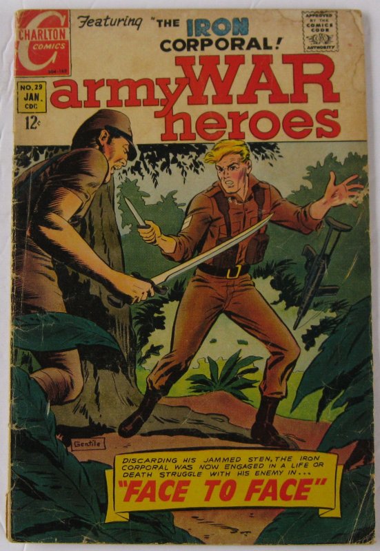 Army War Heroes #29 (Jan 1969, Charlton), G condition (2.0), Iron Corporal stars