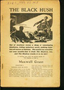 PULP:  SHADOW 1933 AUG 1-STREET AND SMITH PULP-RARE FR