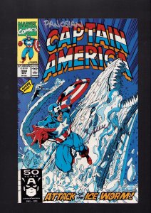 Captain America #384 - SIGNED BY DAN PANOSIAN & MARK BAGLEY! (8.0) 1991