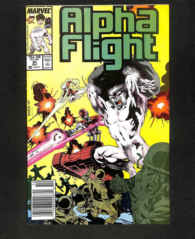 Alpha Flight #51 1st Jim Lee Marvel Art!