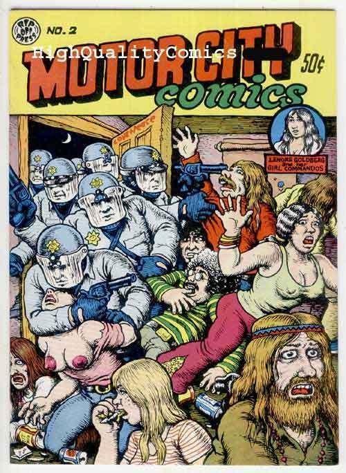 MOTOR CITY COMICS #2, VF+, Underground, 1970, Robert Crumb, more UG in store