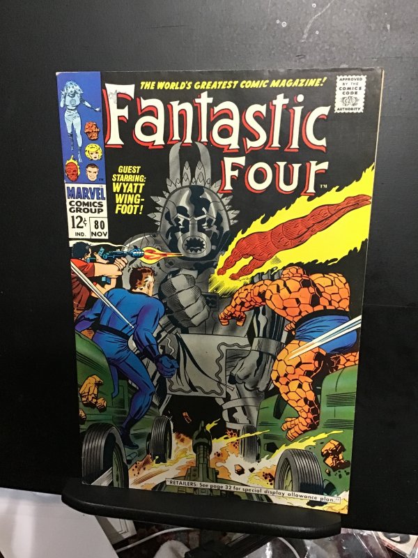 Fantastic Four #80 (1968) high-grade Wyatt Wingfoot Kirby! NM- Wytheville CERT!