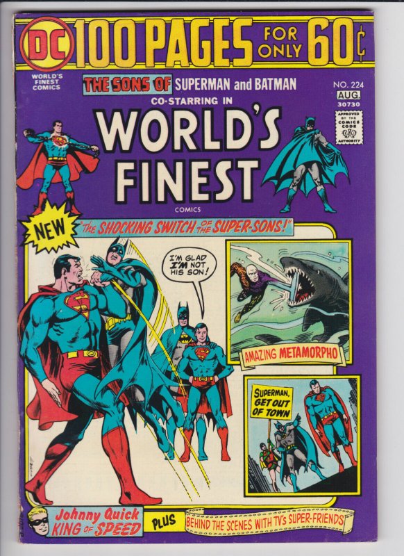 World's Finest #224 (Aug 1974) 7.0 FN/VF DC 100 Pages