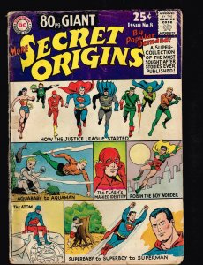 More Secret Origins #8 ~ 80 Pg. Giant/ Superman/ WW/ Flash ~ (tape) 1965 WH