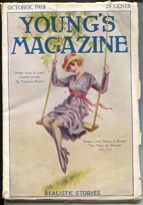 Young's Magazine 10/1919-silk stocking cover-early spicy romance-VG/FN