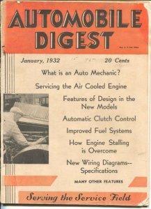 Automobile Digest 1/1932-serving the service field-early auto repair magazine...
