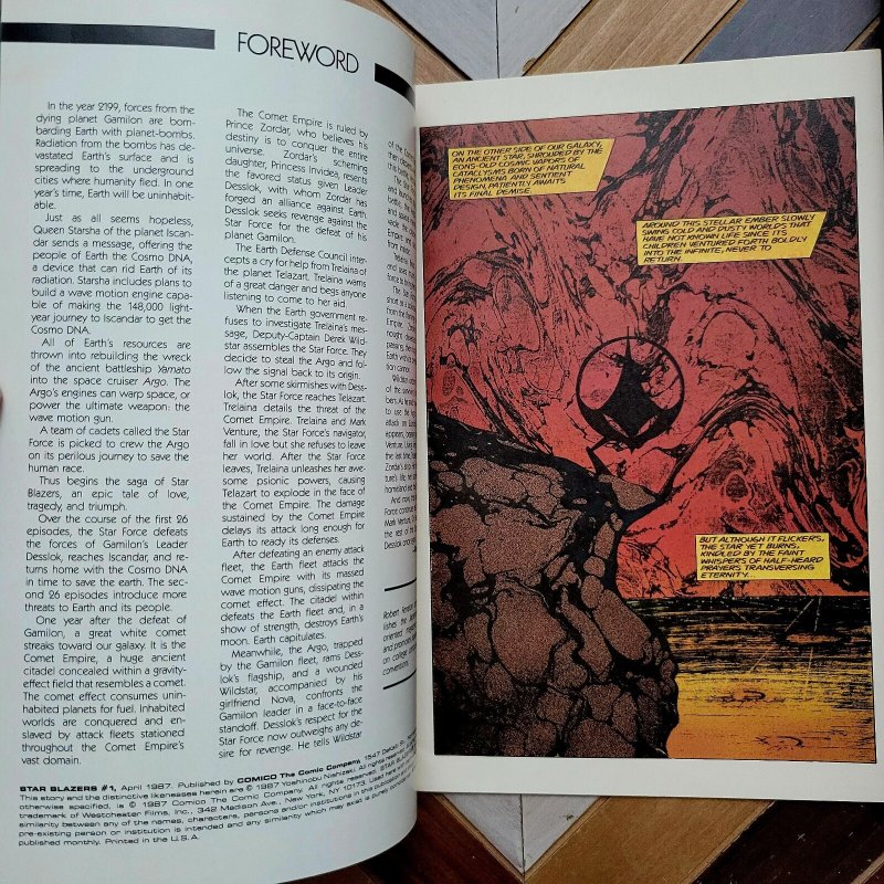 STAR BLAZERS #1 FN/VF (Comico 1987) Wraparound cover DOUG RICE / First Issue