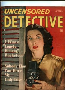 MAG: UNCENSORED DETECTIVE-AUG/1947-LONELY HEARTS-LADY-LOVE-BLACK WIDOW-PHANTO...