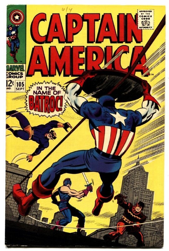 CAPTAIN AMERICA #105 comic book 1968-JACK KIRBY-MARVEL COMICS VF/NM