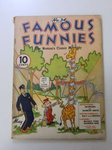 Famous Funnies #34 (1937) VG+ condition 1/2 spine split