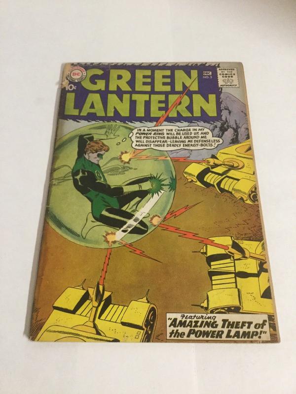 Green Lantern 3 Gd/Vg Good/Very Good 3.0 Cover Detached DC Comics Silver Age