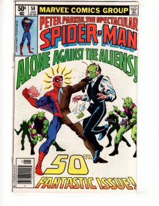 The Spectacular Spider-Man #50 (VF+) 1981 ALONE AGAINST THE ALIENS! / ID#399