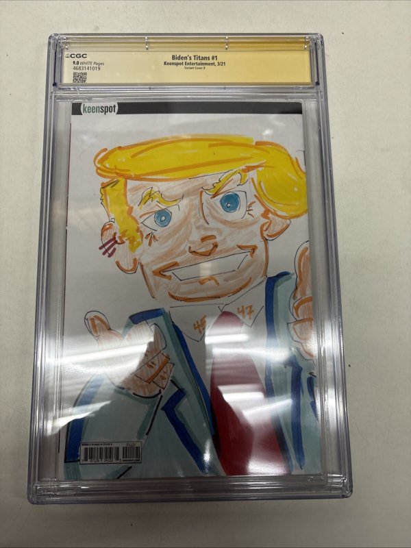 Biden’s T (2021) # 1 (CGC 9.0 SS) Signed & Sketch Scott Lobdell