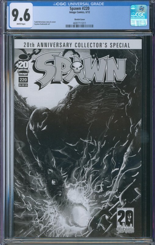 Spawn #220 CGC 9.6 - Sketch Cover