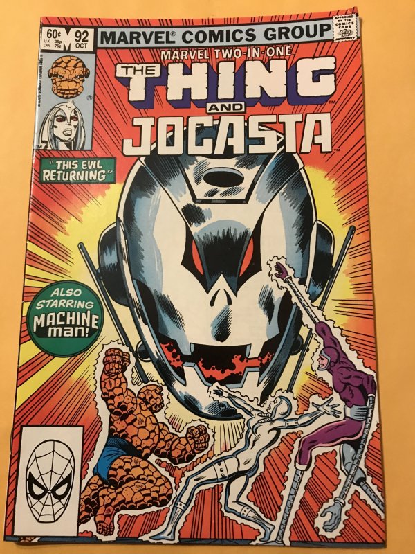 MARVEL TWO-IN-ONE #92 : 10/82 Fn; The Thing & JOCASTA & MACHINE MAN, Ultron