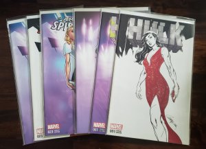 Hulk 1 & Amazing Spiderman 23 ComicXposure Exclusive J. Scott Campbell set of 6