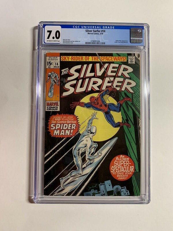 Silver Surfer 14 cgc 7.0 ow/w pages marvel 1970