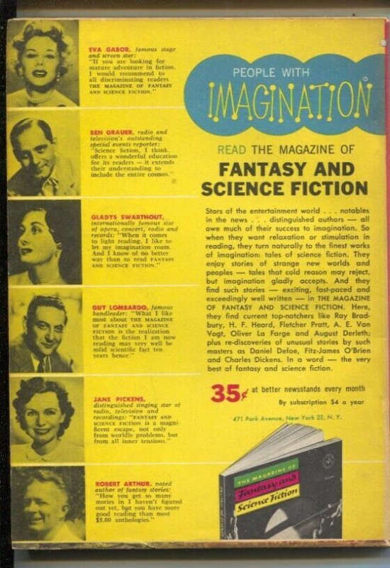 Magazine of Fantasy & Science Fiction 5/1955-Mercury-retro rocket cover-Meltz... 