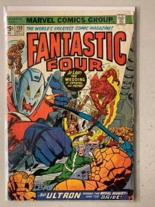Fantastic Four #150 wedding of Crystal + Quicksilver, MVS cut out 4.0 (1974)