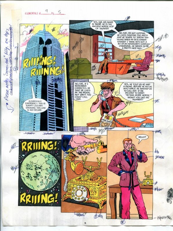 Elementals #9 Page #5 Original Color Guide Ken Feduniewicz