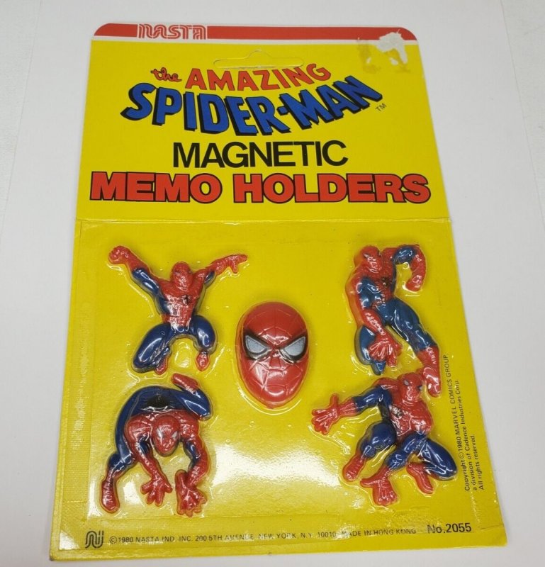 Vintage Spider Man Magnetic Memo Holder NM  1980 Unpunched 