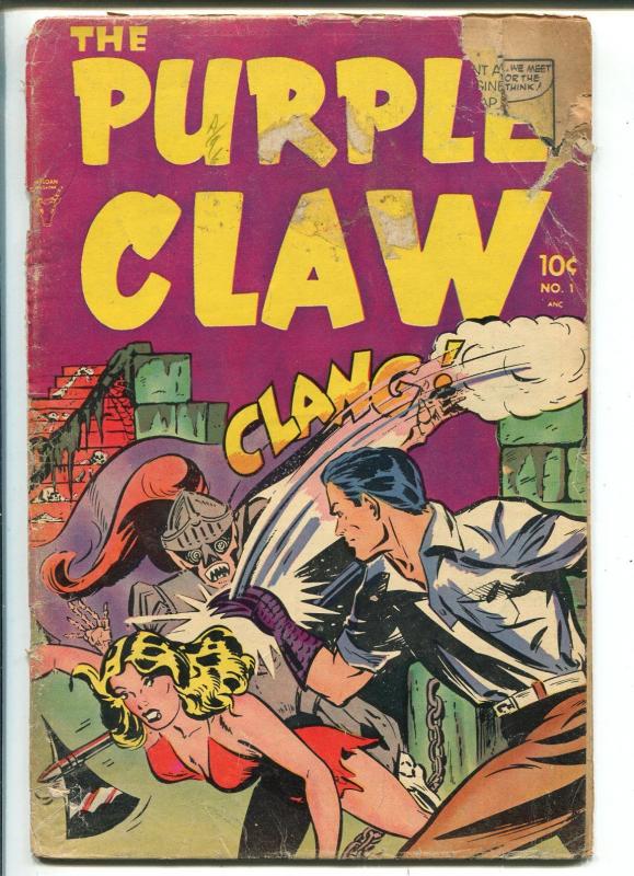 Purple Claw #1 1953-Mindan-1st issue-origin-bloody violence-pre-code horror-FR