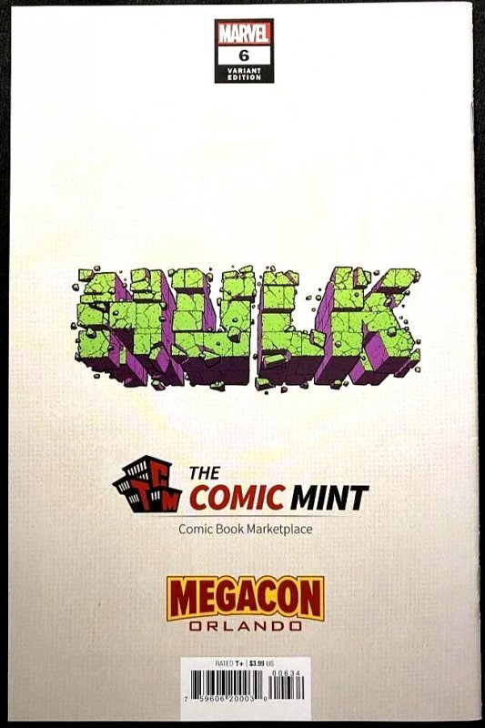 ?~MARVEL~HULK #6~RYAN STEGMAN~COMIC MINT/MEGACON 2022 VARIANT~LTD to 1000~?