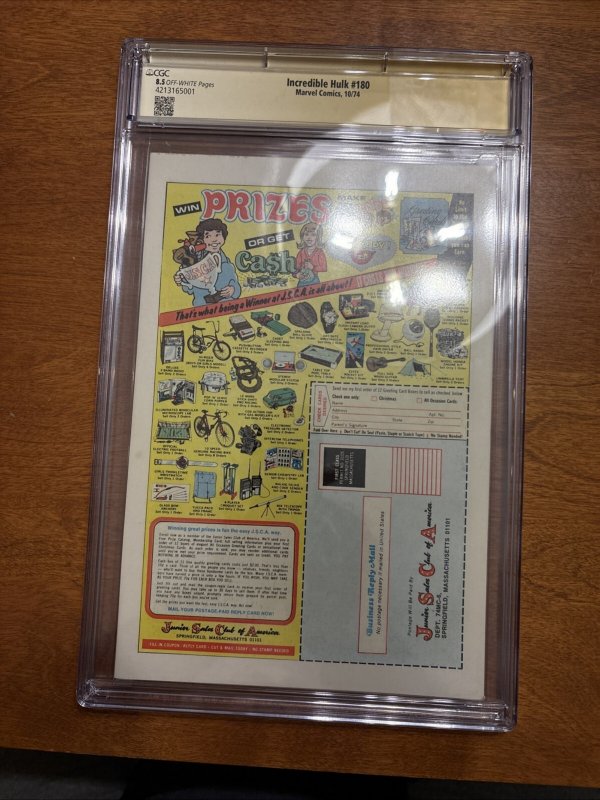 Incredible Hulk (1974) # 180 (CGC 8.5) Signed Stan Lee * Hugh Jackman * Thomas