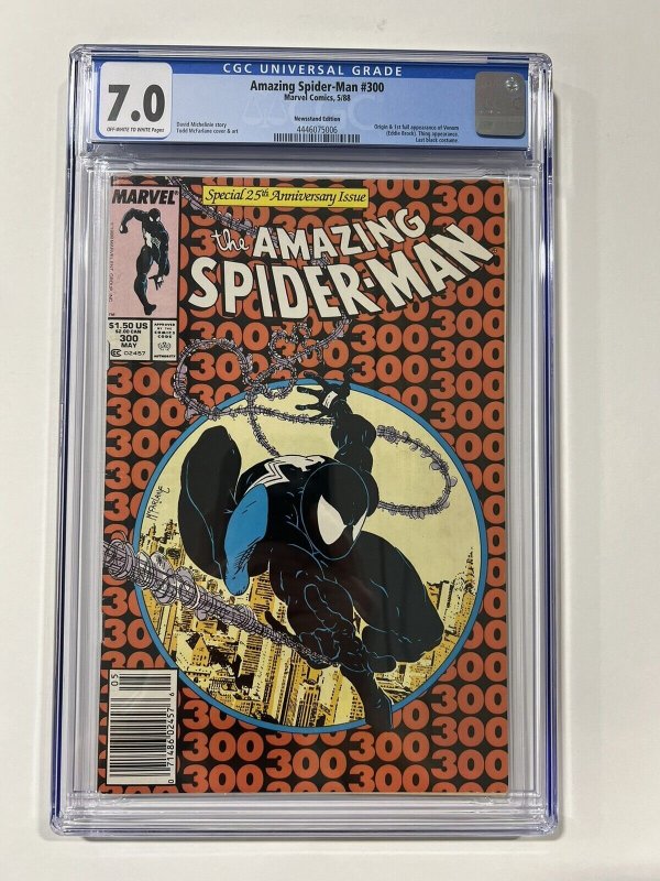 Amazing Spider-Man 300 1988 Cgc 7.0 OW/W pages Newsstand Marvel Comics Venom