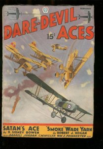 PULP:  DARE-DEVIL ACES FEB 1936-STANS ACE-SMOKE WADE VG-