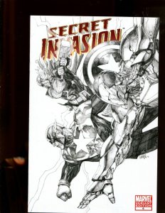 SECRET INVASION #6 (9.2) BLACK & WHITE SKETCH VARIANT!
