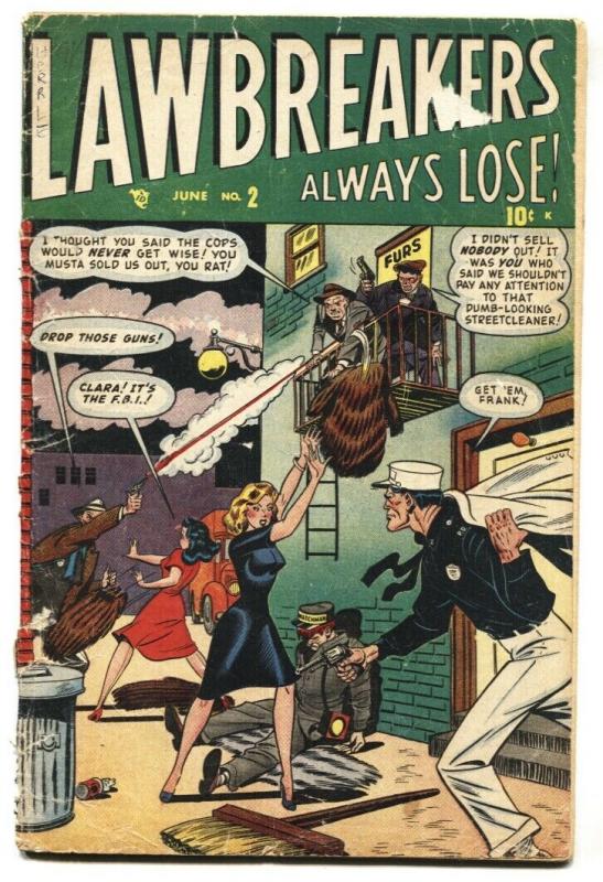 LAWBREAKERS ALWAYS LOSE #2 1948-TOMMY GUN-VIOLENCE-Beatings-Murder