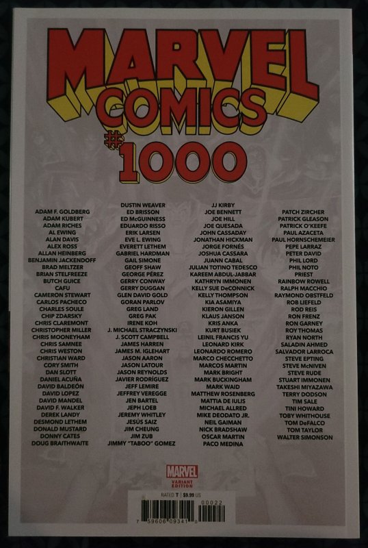 Marvel Comics #1000 Lim Cover (2019)